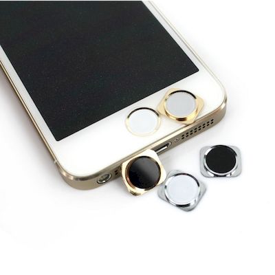 tasto home bianco/silver stile 5s con anello per iphone 5 - 5c