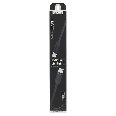 USAMS SJ066 DATA CABLE LIGHTNING /TYPE C U-GEE BLACK (EU BLISTER) - USAMS