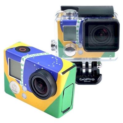 RETRO BRAZIL FLAG PATTERN STICKER FOR GOPRO HERO 3 - 3+ - NETWORK SHOP