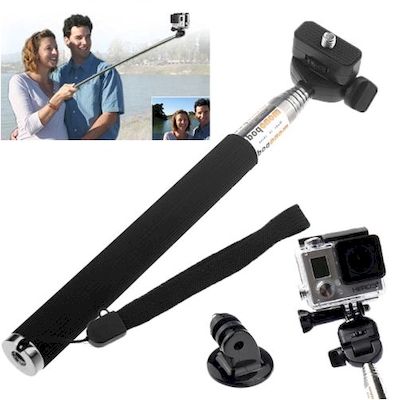 ST-55 EXTENDABLE POLE MONOPOD WITH TRIPOD ADAPTER FOR GOPRO HERO 2 3 4 5 6 BLACK