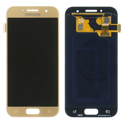 LCD AND TOUCH SCREEN COMPLETED GOLD FOR SAMSUNG A320 A3 2017 - SAMSUNG