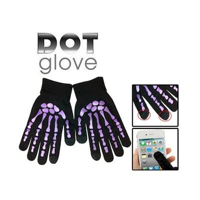 TOUCH SCREEN GLOVES FOR SMARTPHONE AND TABLET SKELETON PURPLE - NETWORK SHOP