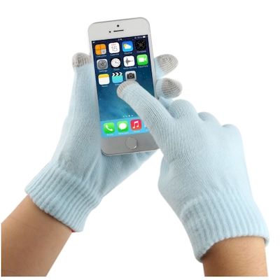 guanti touch screen per smartphone e tablet azzurro