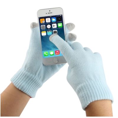 TOUCH SCREEN GLOVES FOR SMARTPHONE AND TABLET BABY BLUE - NETWORK SHOP