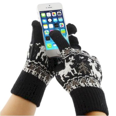 TOUCH SCREEN GLOVES FOR SMARTPHONE AND TABLET BLACK REINDEER - NETWORK SHOP