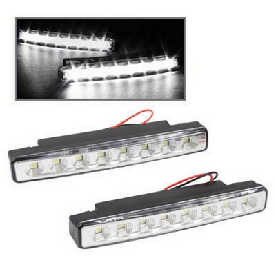 UNIVERSAL WHITE 8 LED DAYTIME RUNNING LIGHT LED FOR CAR 2 PCS - NETWORK SHOP
