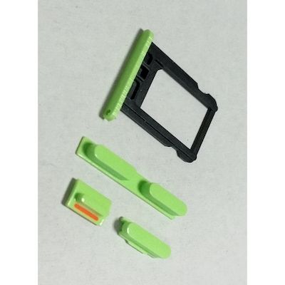 SLOT SIM CARD AND VOLUME POWER MUTE BUTTONS GREEN FOR IPHONE 5C - NETWORK SHOP