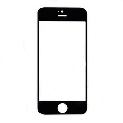 REPLACEMENT TOP QUALITY GLASS BLACK FOR IPHONE 5S - NOBRAND