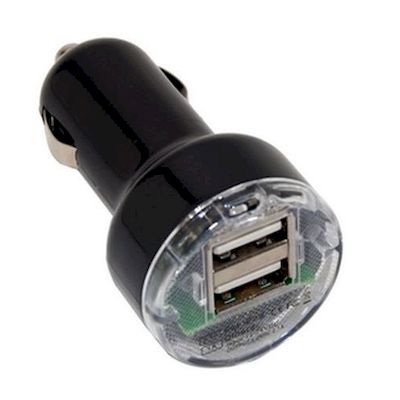 DUAL USB CAR CHARGER ADAPTER BLACK - NETWORK SHOP