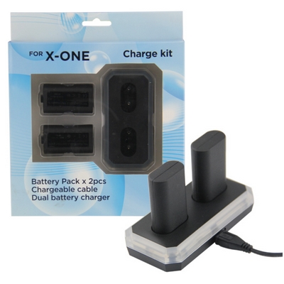DUAL BATTERY CHARGER WITH 2 BATTERY PACK BLACK FOR CONTROLLER XBOX ONE - NETWORK